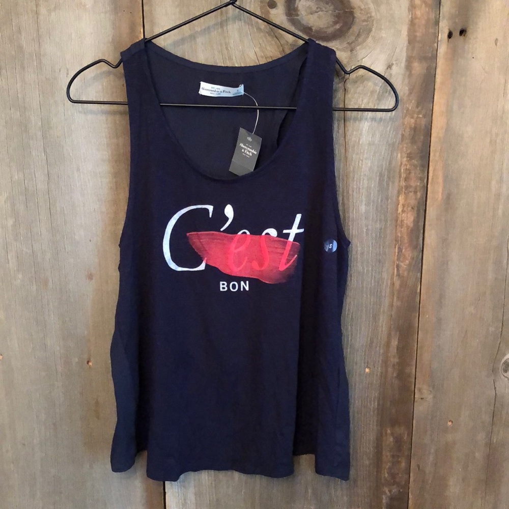Abercrombie & Fitch Flyaway Graphic Tank Top in Blue Size Small